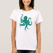 T-shirt Poulpe vert mignon (Devant)