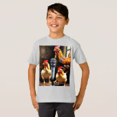 T-shirt Poultry in Session – Chickens with Mic & Recorder (Devant entier)