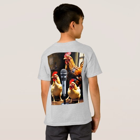 T-shirt Poultry in Session – Chickens with Mic & Recorder (Dos entier)