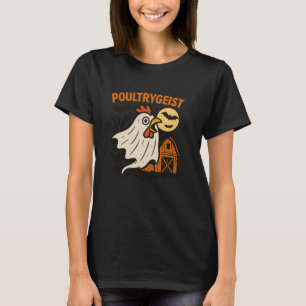 T-shirt Poultrygeist Poulet Drôle Fantôme Halloween Pun Dr