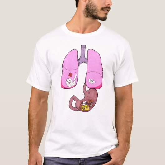 T-shirt Poumons et estomac mignons (Devant)