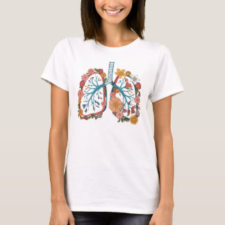 T-shirt Poumons floraux colorés Vector Illustration cadeau