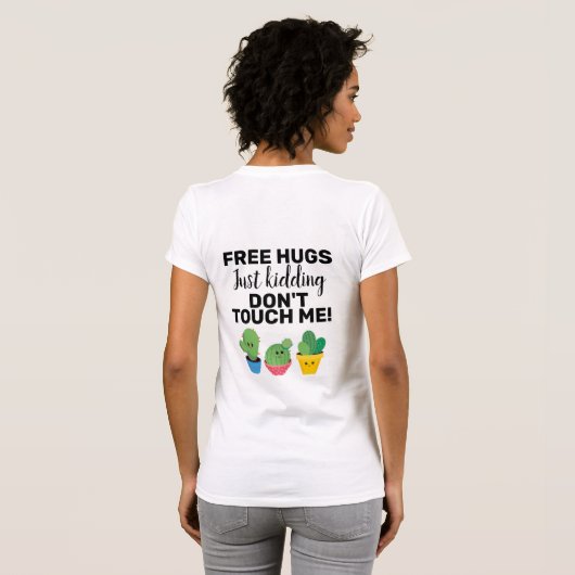 T-shirt Poumons gratuits jolis cactus ne me touchent pas S (Dos entier)
