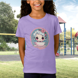 T-shirt poupée de la Coupe de thé mignonne