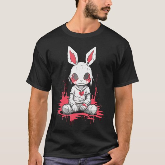 T-shirt Poupée de lapin Kawaii Bunny Otaku Anime Emo (Devant)