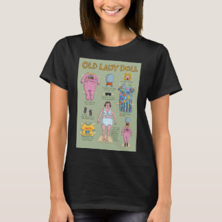 T-shirt Poupée en papier vieille dame FUNNY