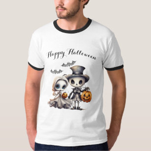 T-shirt Poupée fantôme éffrayante et Halloween squelette