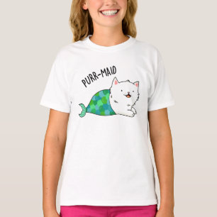 T-shirt Poupée Maid Funny Kitty Chat Sirène Pun