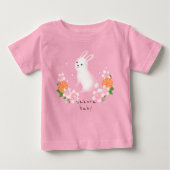 T-shirt Pour Bébé 可愛い桜と白うさぎ ピンク 日本 和風 cherry blossoms (Devant)