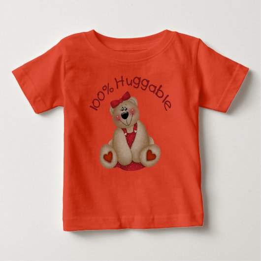 T-shirt Pour Bébé 100% Fille Huggable (Devant)