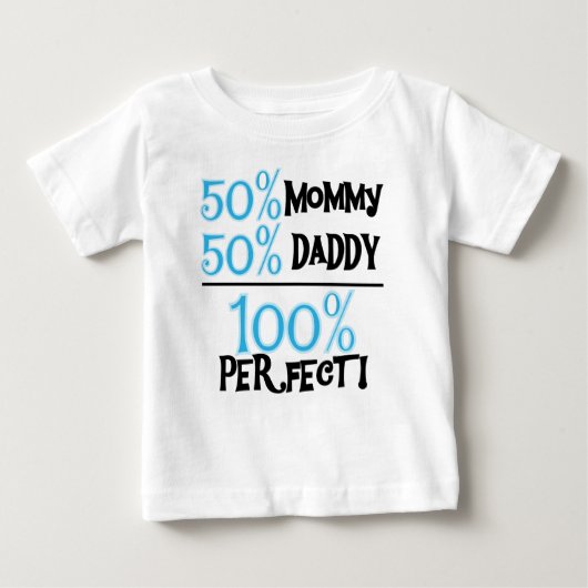 T-shirt Pour Bébé 100% Parfait Bleu (Devant)