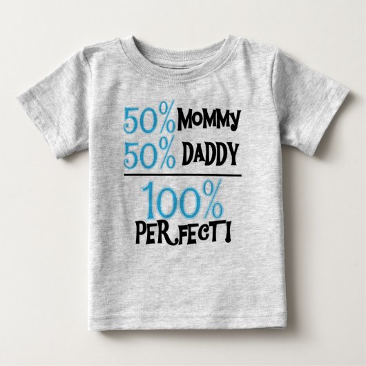 T-shirt Pour Bébé 100% Parfait Bleu (Devant)