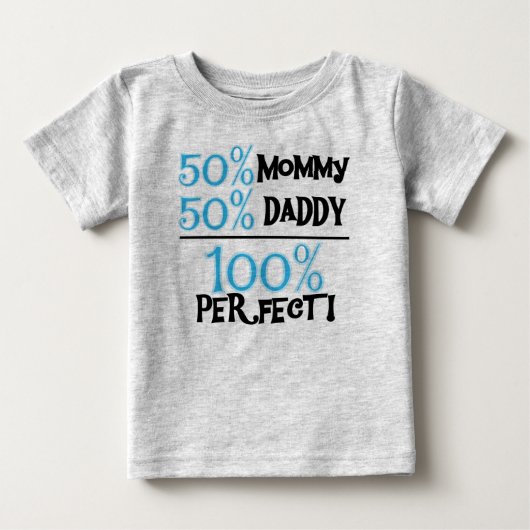 T-shirt Pour Bébé 100% Parfait Bleu (Devant)