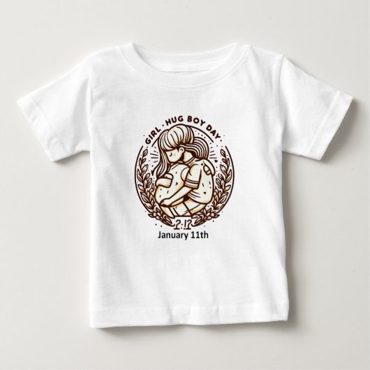 T-shirt Pour Bébé 11 janvier - Fille Hug Boy Day (Devant)