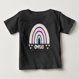 T-shirt Pour Bébé 1 an 1er anniversaire Pastel Cravate-Dye Rainbows