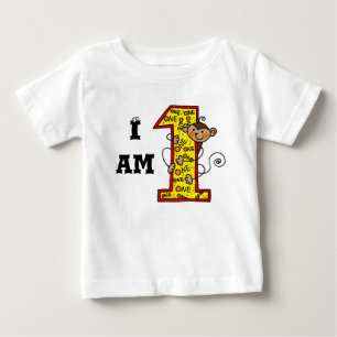 T-shirt Pour Bébé 1 an d'anniversaire de naissance (numéro de singe