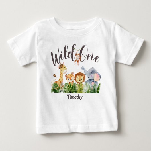 T-shirt Pour Bébé 1 An Wild One 1er Anniversaire (Devant)