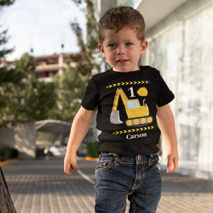T-shirt Pour Bébé 1er anniversaire Boy Custom Construction Véhicule