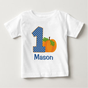 T-shirt Pour Bébé 1er anniversaire Boy Fall Citrouille Personnalisé