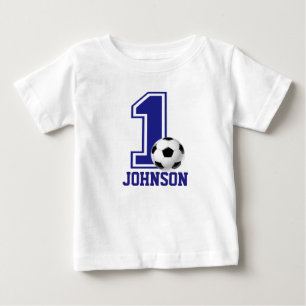 T-shirt Pour Bébé 1er Anniversaire Boy soccer, football Personnalisé
