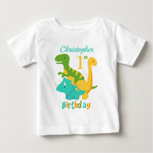 T-shirt Pour Bébé 1er Anniversaire Cute Dinosaures