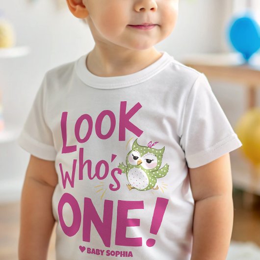 T-shirt Pour Bébé 1er anniversaire de chouette