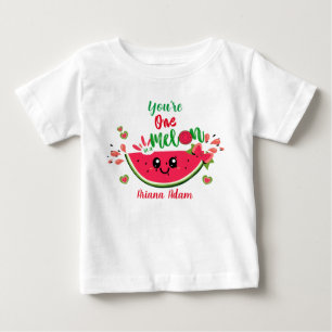 T-shirt Pour Bébé 1er anniversaire de fille Pastèque Une pastèque pa