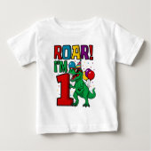 T-shirt Pour Bébé 1er Anniversaire Dinosaur Trex (Devant)