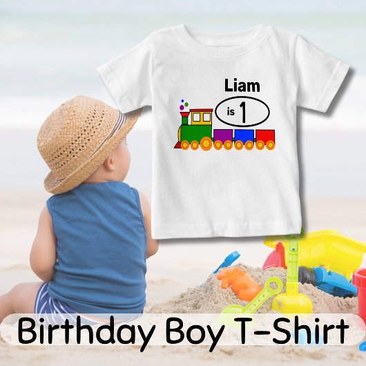 T-shirt Pour Bébé 1er anniversaire du mignon Train Boy