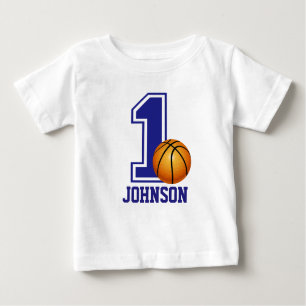 T-shirt Pour Bébé 1er Anniversaire Garçon basketball Personnalisé