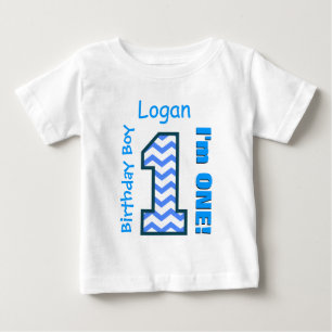 T-shirt Pour Bébé 1er anniversaire Garçon Chevron Un an vieux Custom