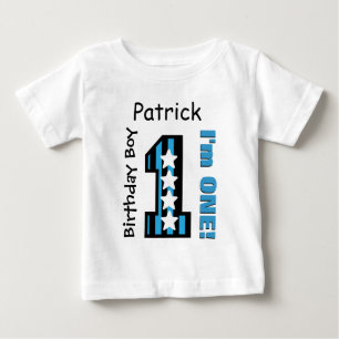 T-shirt Pour Bébé 1er anniversaire Garçon Custom STRIPES and STARS V