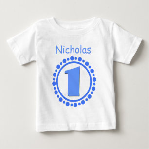 T-shirt Pour Bébé 1er anniversaire garçon un an grand numéro Nom V10