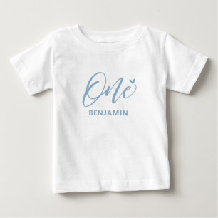 T-shirt Pour Bébé 1er anniversaire   Joli cœur bleu et chemise bébé 