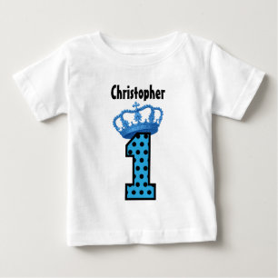 T-shirt Pour Bébé 1er anniversaire King Crown Stripes Un an 6