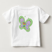 T-shirt Pour Bébé 1er Anniversaire Papillon Hugs Nom personnalisé (Dos)