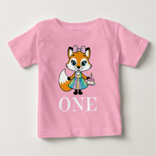 T-shirt Pour Bébé 1er Anniversaire Un Aujourd'Hui Mignonne Robe Fox