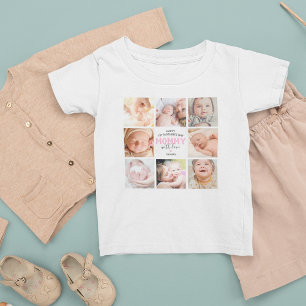 T-shirt Pour Bébé 1er collage photo de la fête des mères