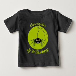 T-shirt Pour Bébé 1er Halloween personnalisé Araignée Squelettique