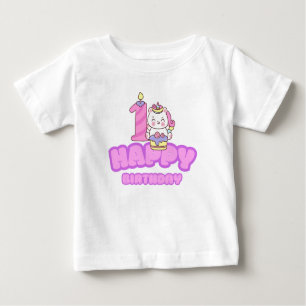 T-shirt Pour Bébé 1er joyeux anniversaire