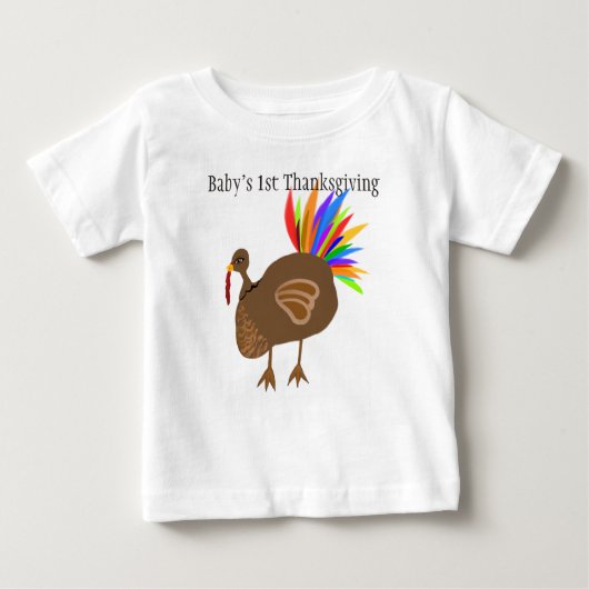 T-shirt Pour Bébé 1er Thanksgiving Turquie Feathers (Devant)