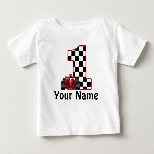 T-shirt Pour Bébé 1ère voiture de course d'anniversaire Chemise pers (Devant)
