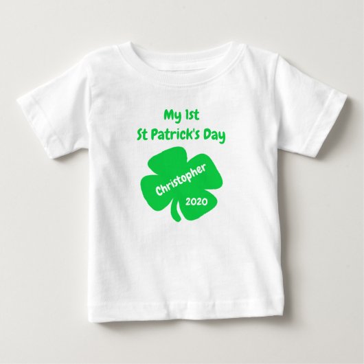 T-shirt Pour Bébé 1re Saint Patrick's Day (Devant)