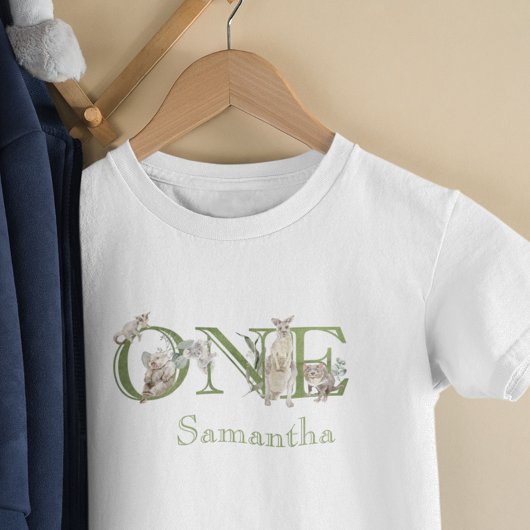 T-shirt Pour Bébé 1st First One Birthday Australia Animals 
