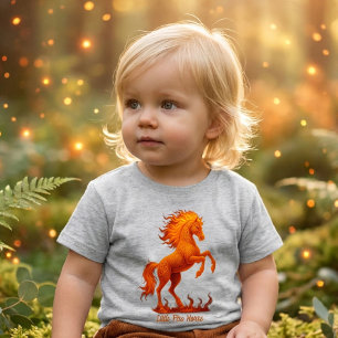 T-shirt Pour Bébé 2026 Année du Cheval de Feu Zodiaque Chinois