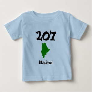 T-shirt Pour Bébé 207, Code régional du Maine