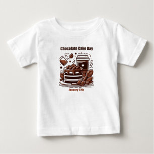 T-shirt Pour Bébé 27 janvier - Journée du gâteau au chocolat