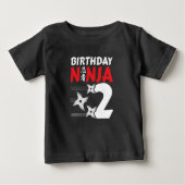 T-shirt Pour Bébé 2 Ans Ninja Party Stars Enfants 2e anniversaire (Devant)