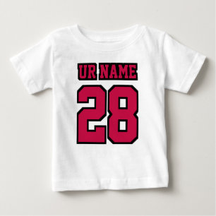 T-shirt Pour Bébé 2 Côté BLANC CRIMSON ROUGE BLACK Football Col Col