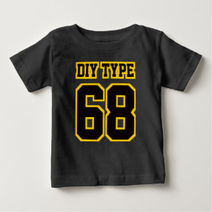 T-shirt Pour Bébé 2 Côté BLANC NOIR OR Jersey de football bio